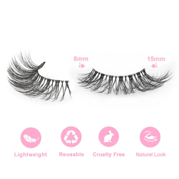 3D Super Natural Looks Strip Lashes - MO2 - Image 2