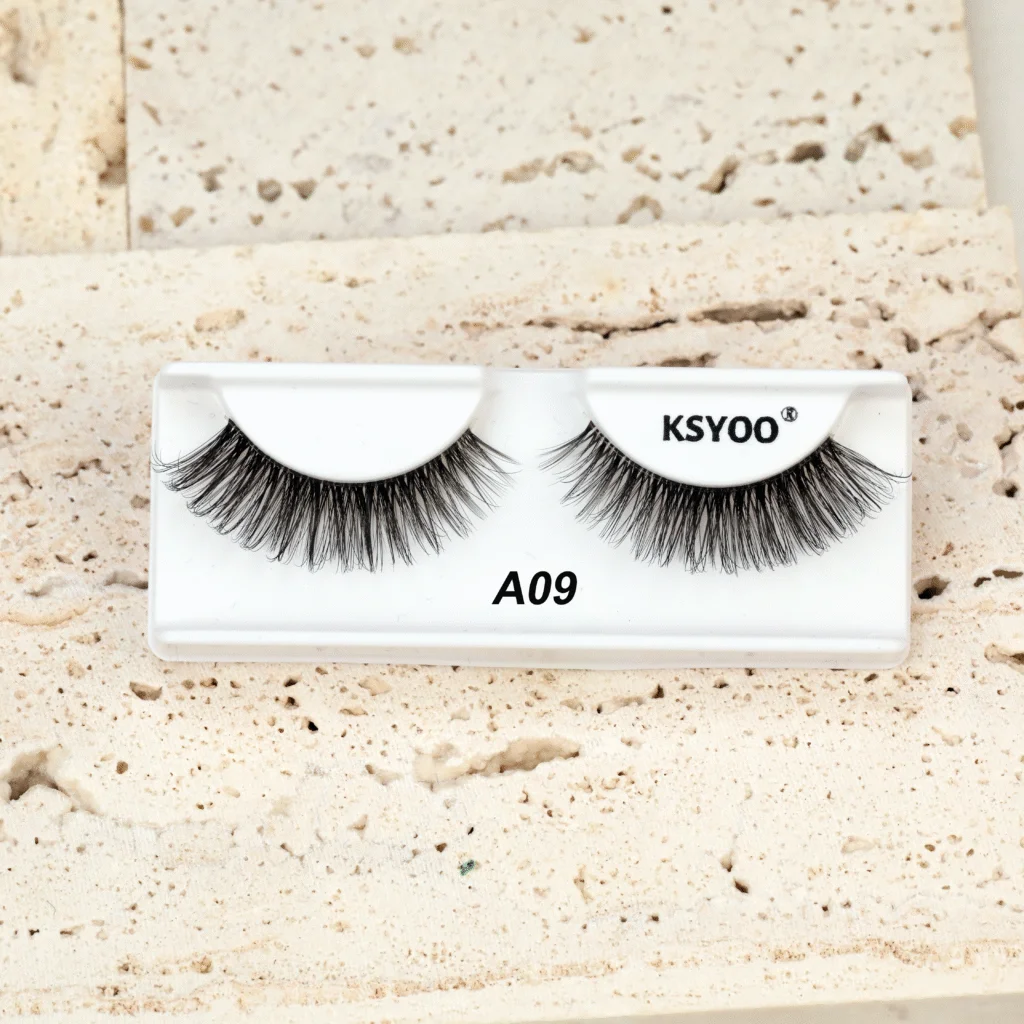 KSYOO Natural Long False Eyelashes | Wispy Everyday Lashes for Women | A09