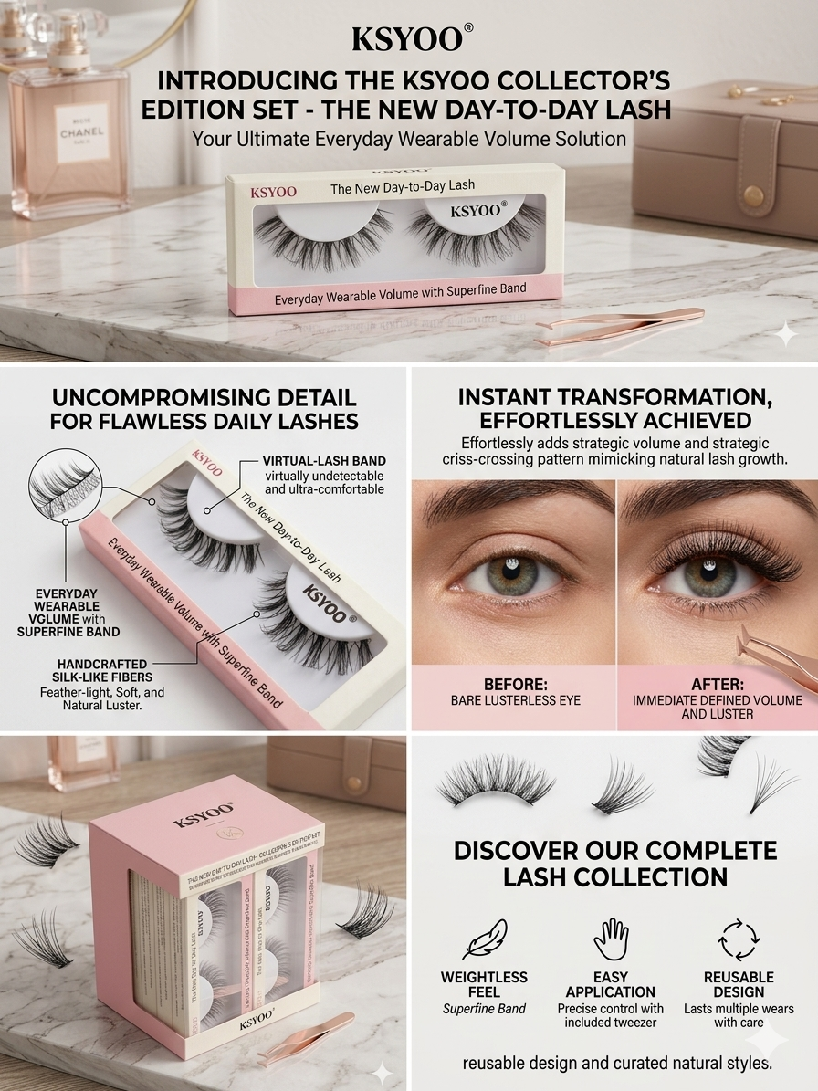 |KSYOOLASHES 10-Pack Natural Look Fake Lashes for Daily Wear – Soft & Subtle Eyelash Gift Set |A05 - Image 2
