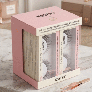KSYOO Luxury False Eyelashes Collector's Edition - 10 Pairs Handcrafted Natural Eyelashes Set in Premium Pink Gift Box | A04